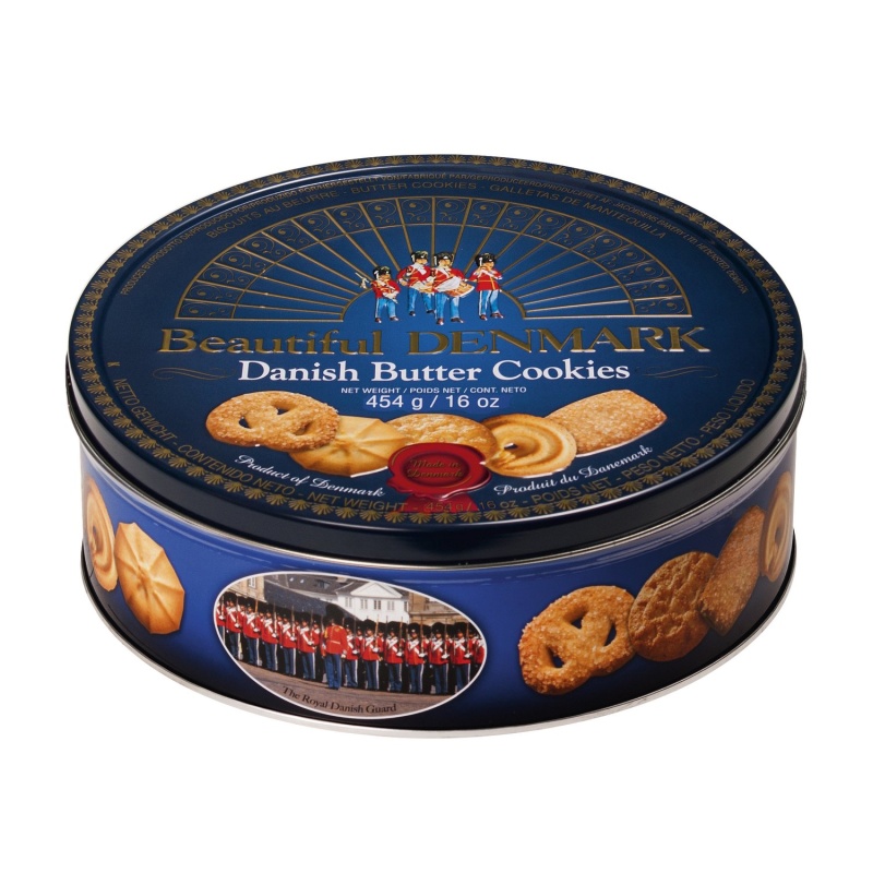 Danish Butter Cookies Blue Traditional Biscuits Tin Hamlet 454g